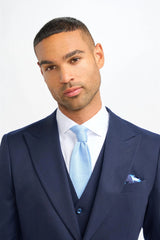 James - Pánské tmavě modré vlněné sako padnoucího střihu