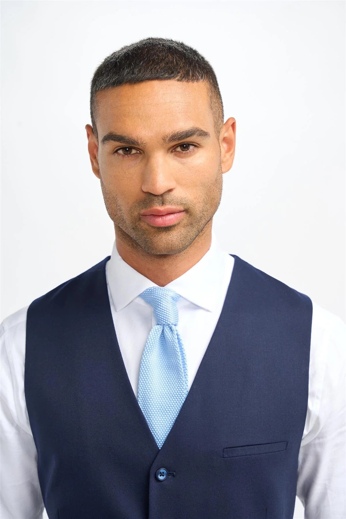 James - Pánská vlněná vesta v tmavě modré barvě