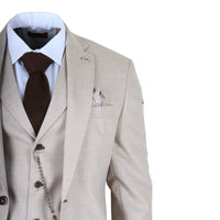James - Pánský třídílný krémový oblek na míru