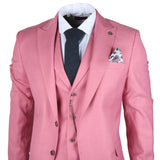 James Men's 3-Piece Pink Tailored Fit Suit