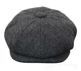 Kids Peaky Blinders Newsboy Tweed Herringbone 8 Panel Hat