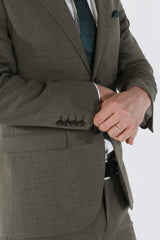 Kurt Men's Sage Green 3-Piece Tailored Fit Suit for Summer Weddings