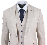 Mens Cream Vintage 3 Piece Suit