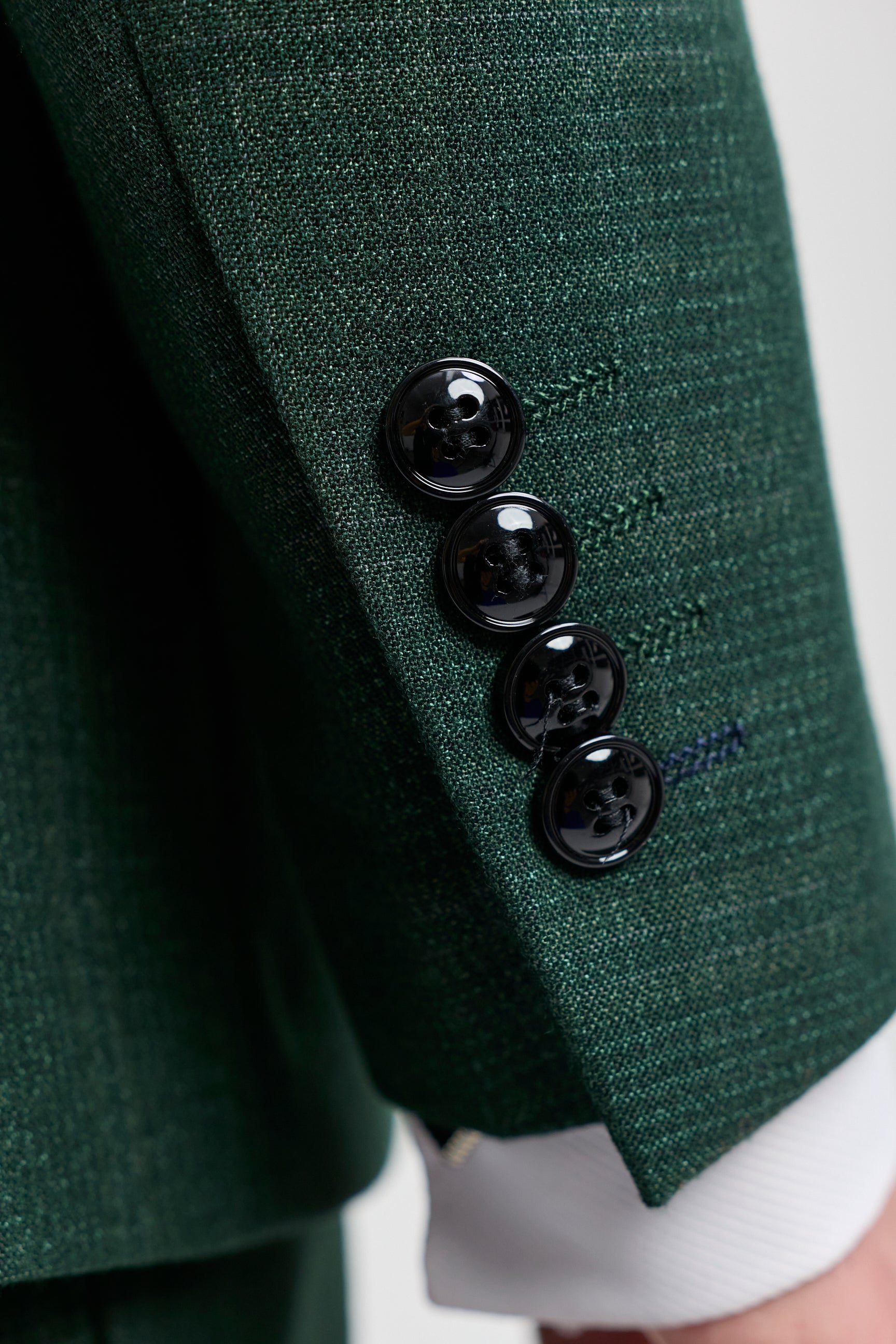 Leo - Pánský zelený třídílný kostkovaný oblek padnoucího střihu