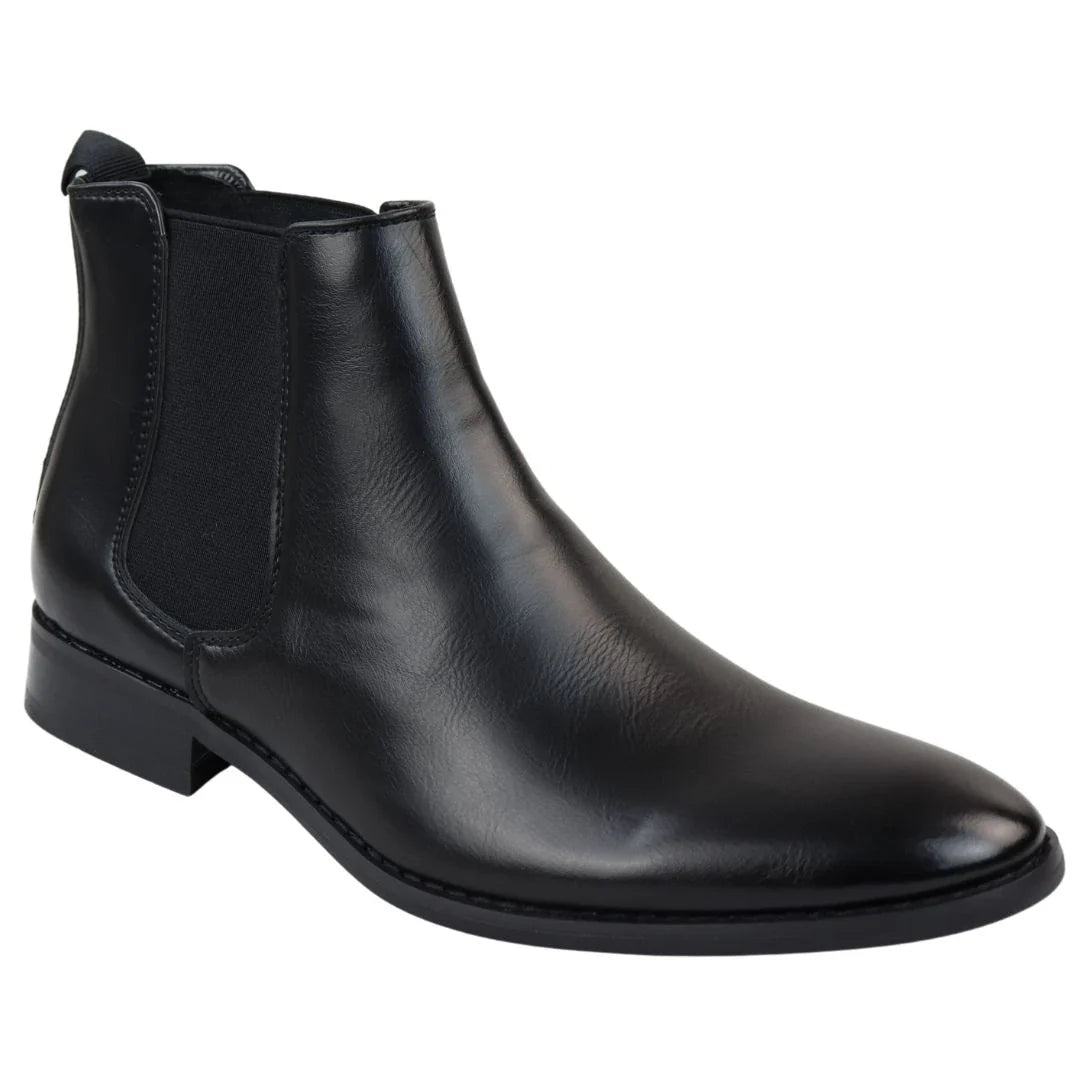 Men's Chelsea Slip On Black Ankle Boots