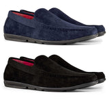 Mens Suede Square Toe Slip On Shoes