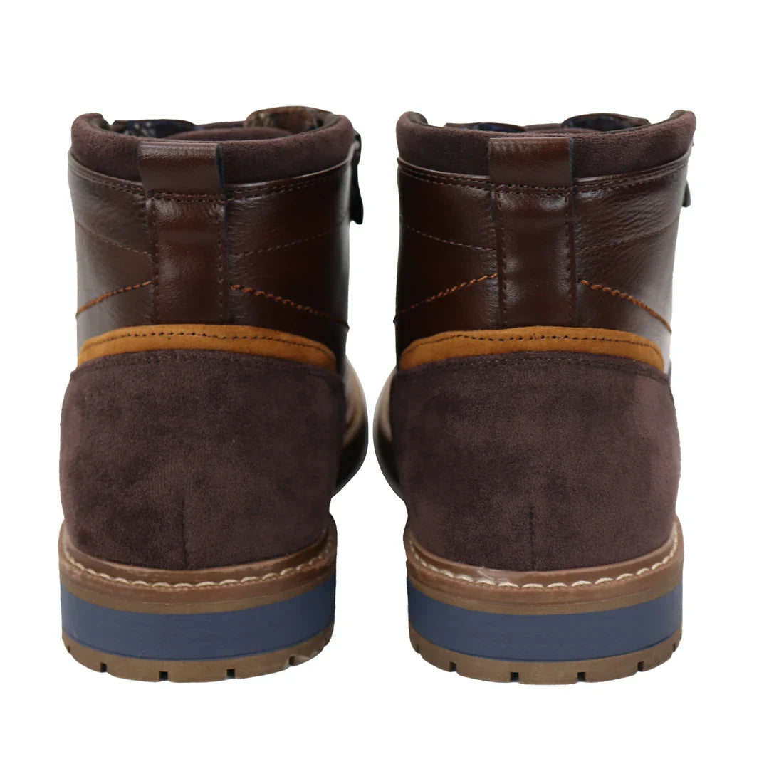 Men's Lace Up Brown Ankle Boots