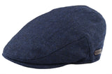 Men's Flat Cap Wool Herringbone Navy Tweed Classic 1920s Unisex Del Boy