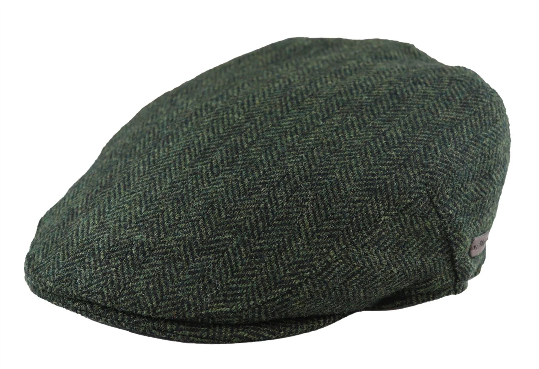 Men's Flat Cap Wool Herringbone Olive Tweed Classic 1920s Unisex Del Boy