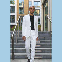 Mario - Men's 2 Piece Summer Suit Cream Office Wedding Classic Italian