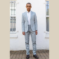 Mario - Men's 2 Piece Summer Suit Light Blue Office Wedding Classic Italian