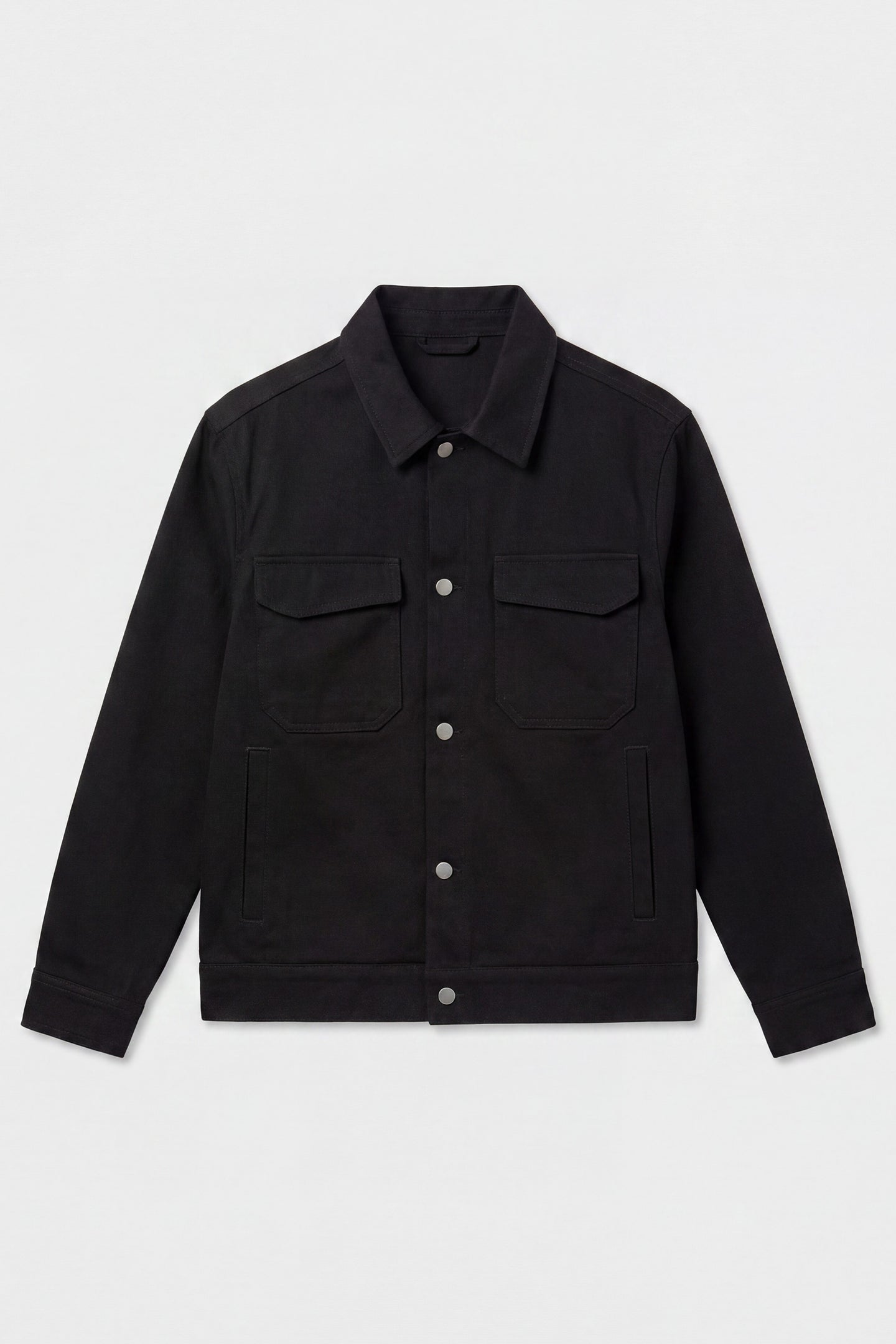 Pánská černá bavlněná keprová bunda - overshirt trucker
