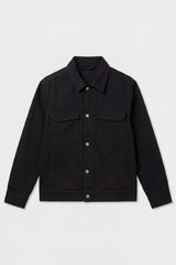 Pánská černá bavlněná keprová bunda - overshirt trucker