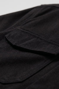 Pánská černá bavlněná keprová bunda - overshirt trucker