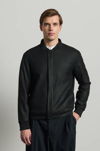 Pánská černá minimalistická elegantní bomber bunda