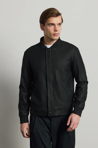 Pánská černá minimalistická elegantní bomber bunda