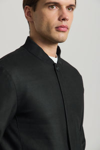 Pánská černá minimalistická elegantní bomber bunda