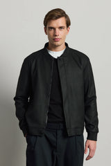 Pánská černá minimalistická elegantní bomber bunda