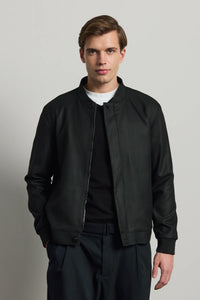 Pánská černá minimalistická elegantní bomber bunda