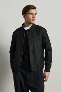 Pánská černá minimalistická elegantní bomber bunda