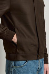 Pánská hnědá minimalistická elegantní bomber bunda