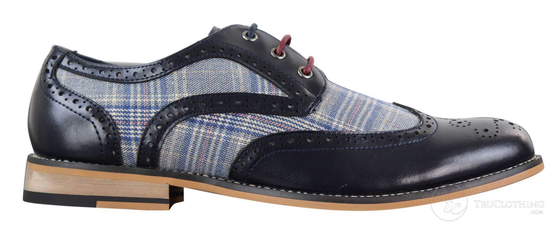 Men's Leather and Tweed Vintage Shoes - Cavani Oslo