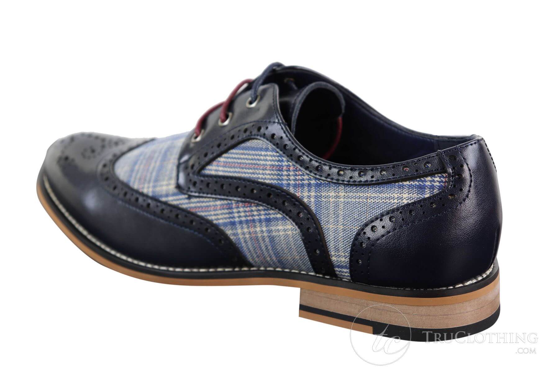 Men's Leather and Tweed Vintage Shoes - Cavani Oslo