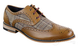 Men's Leather and Tweed Vintage Shoes - Cavani Oslo