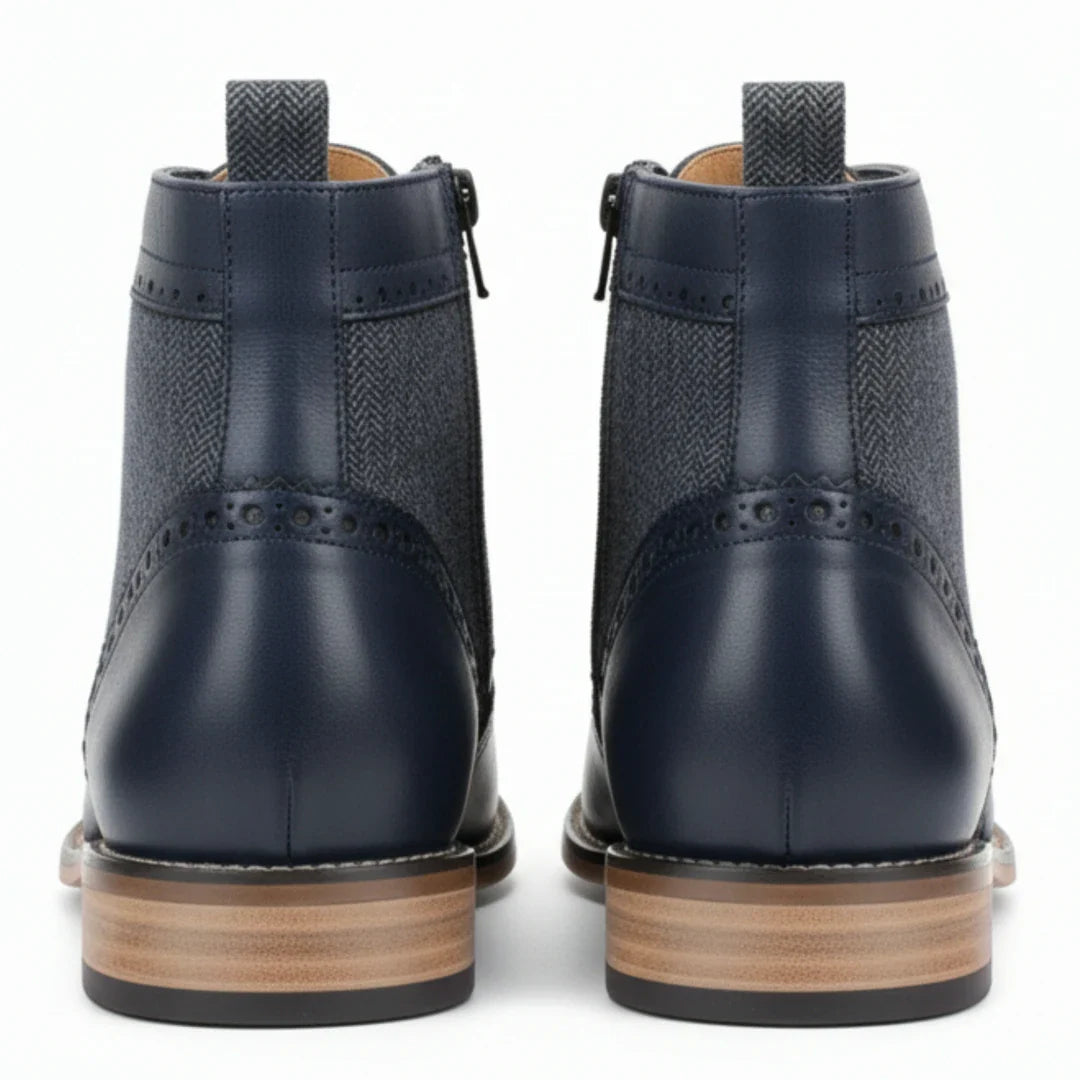 Pánské kotníkové boty s brogue vzorem