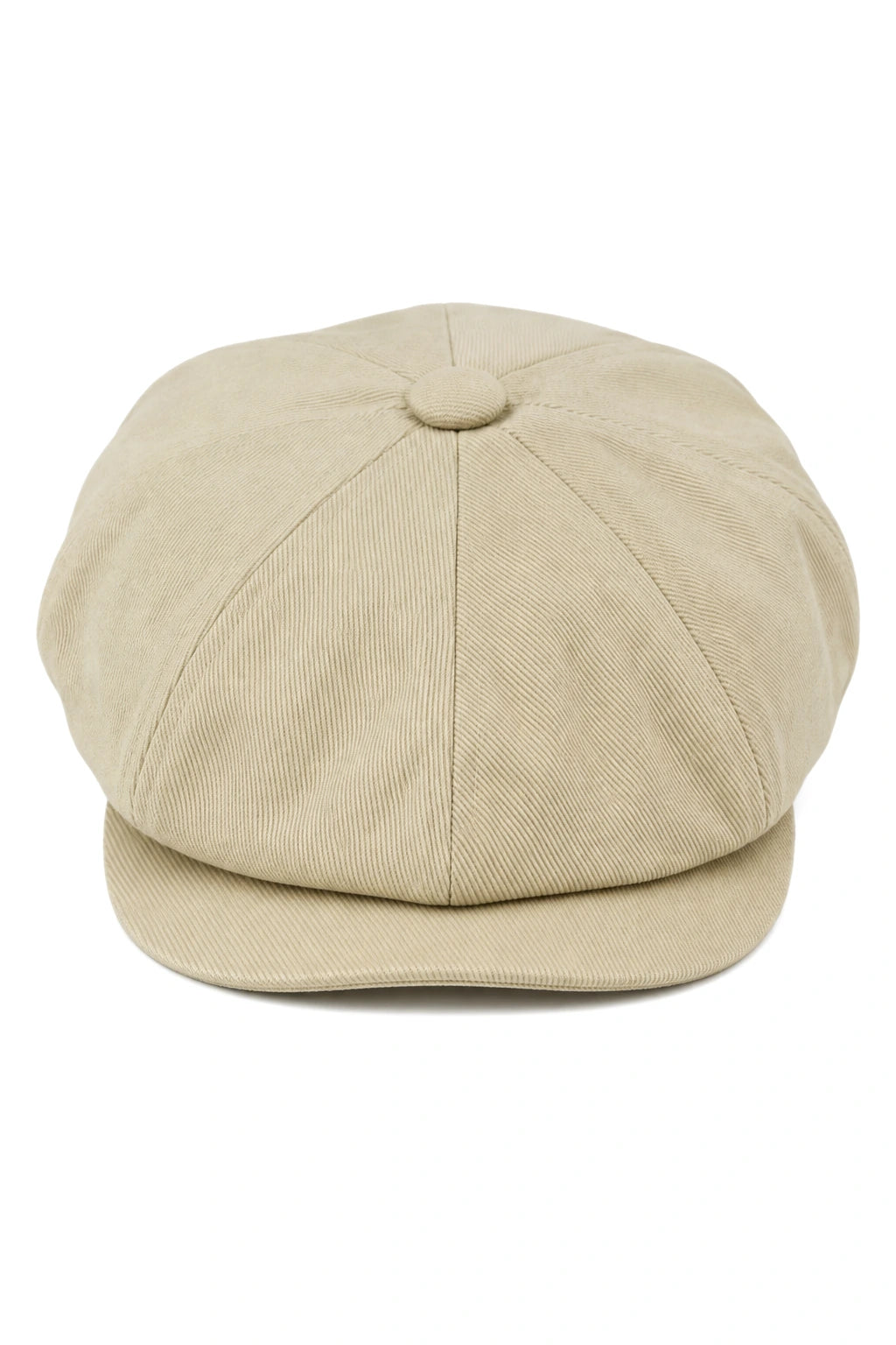 Pánská letní béžová 8panelová kšiltovka s břitvou, bavlněná, s klapkami na oči, Newsboy Flat Cap Shelby