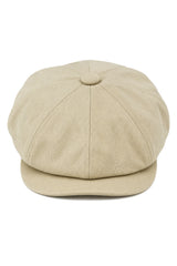 Pánská letní béžová 8panelová kšiltovka s břitvou, bavlněná, s klapkami na oči, Newsboy Flat Cap Shelby