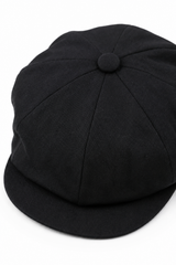Pánská letní černá 8panelová čepice s břitvou, bavlněná klapka na oči, Newsboy Flat Cap Shelby