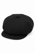 Pánská letní černá 8panelová čepice s břitvou, bavlněná klapka na oči, Newsboy Flat Cap Shelby