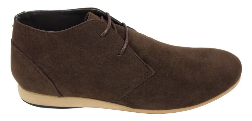 Mens Black Beige Brown Navy Desert Boots Shoes Suede High Top Ankle Chelsea