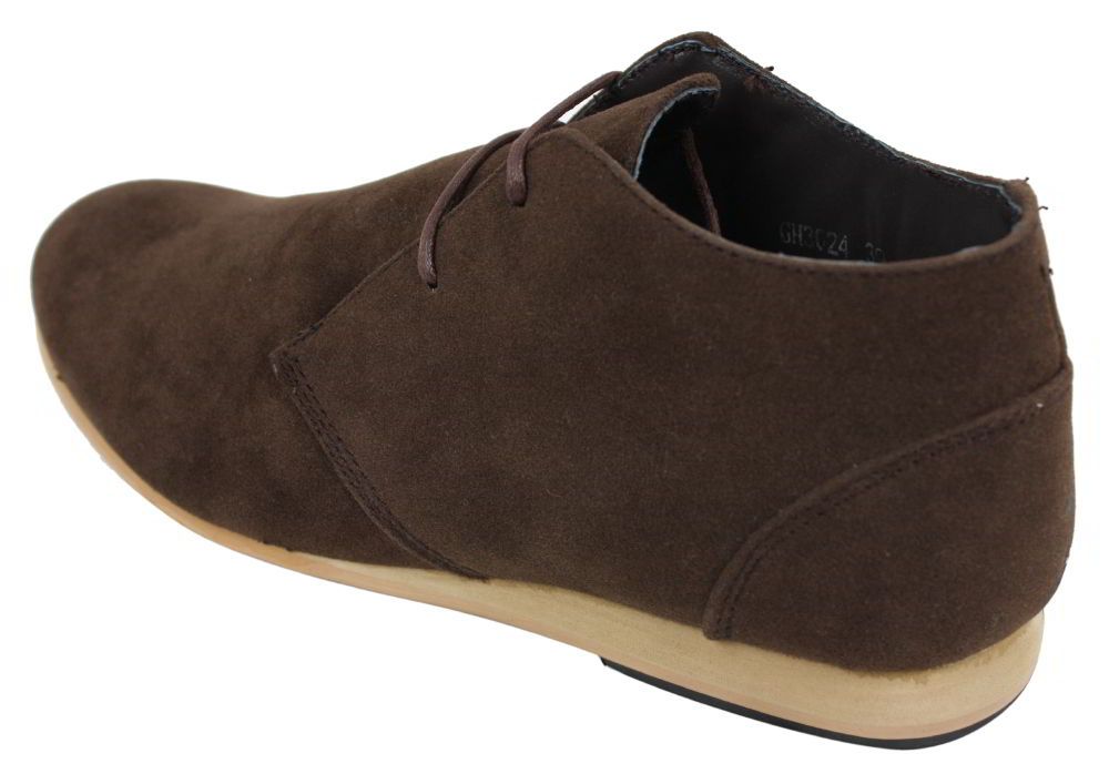 Mens Black Beige Brown Navy Desert Boots Shoes Suede High Top Ankle Chelsea