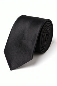 Pánská sada s černou kravatou, kapesníkem do saka a manžetovými knoflíčky