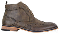 Mens Brown Laced Brogue Boots - Cavani Sava