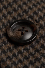 Pánský hnědý tvídový kabát z vlněné směsi s kohoutím vzorem