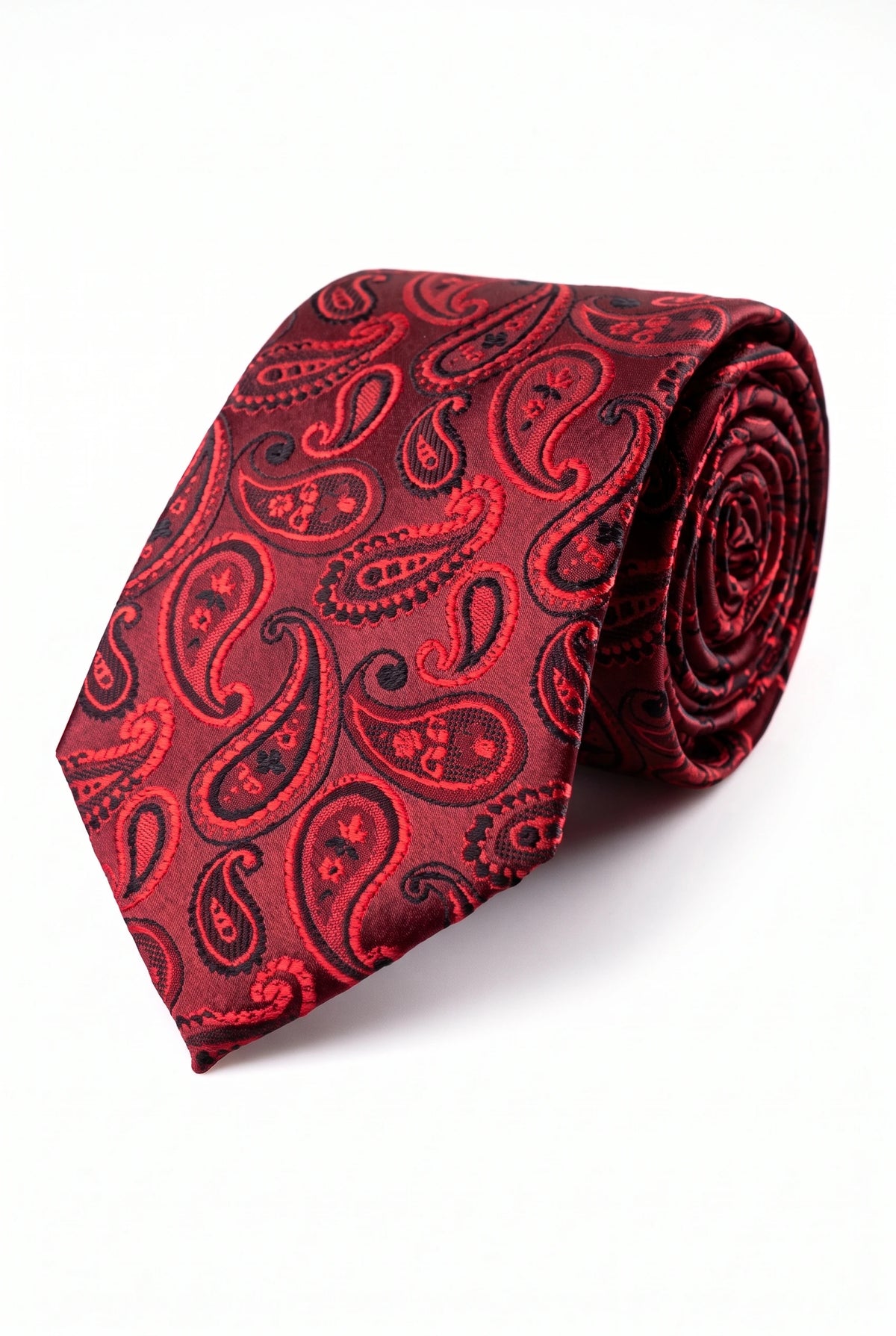 Pánská vínová kravata s paisley vzorem