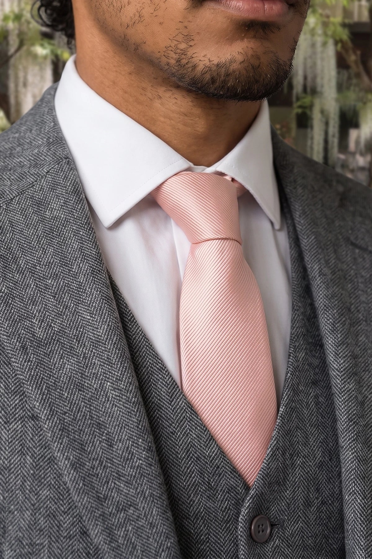 Pánská úzká kravata Dusty Pink 6 cm