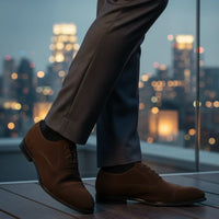 Pánské oxfordské boty se šněrováním z umělé semiše