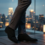 Pánské oxfordské boty se šněrováním z umělé semiše