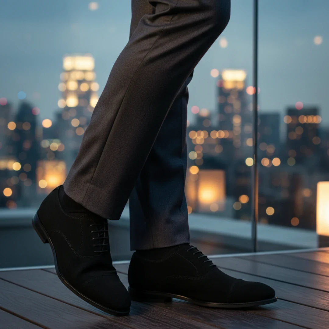 Pánské oxfordské boty se šněrováním z umělé semiše