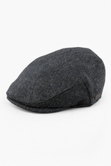 Pánská vlněná plochá čepice s motivem rybí kosti, tmavě hnědá, tvídová klasika z 20. let, unisex, Del Boy
