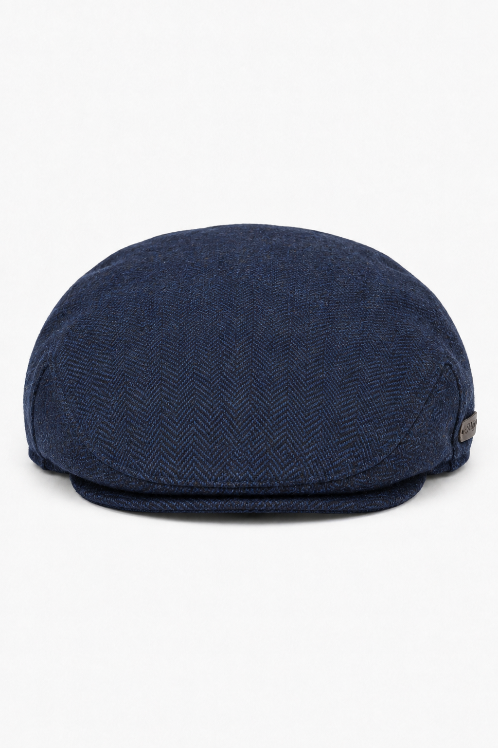 Pánská vlněná plochá čepice s motivem rybí kosti, tmavě modrý tvíd, klasická, unisex, Del Boy