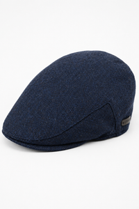 Pánská vlněná plochá čepice s motivem rybí kosti, tmavě modrý tvíd, klasická, unisex, Del Boy