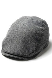 Pánský plochý klobouk Baker Boy, 8 panelů, dědeček, tvídový vzor, šedá rybí kost, vintage