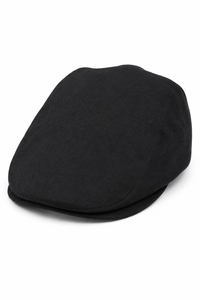 Pánská plochá černá čepice Grandad Baker, 8 panelů, tvídový vzor, vintage klasický elegantní ležérní styl, 20. léta 20. století