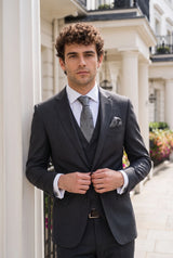 Dárková sada pánské šedé kravaty s paisley vzorem