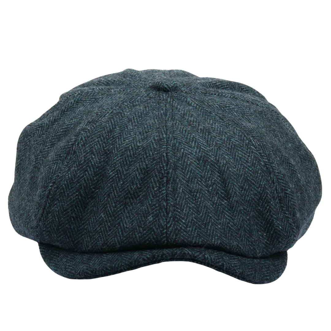 Pánská klasická kšiltovka Newsboy s rybí kostí - olivová